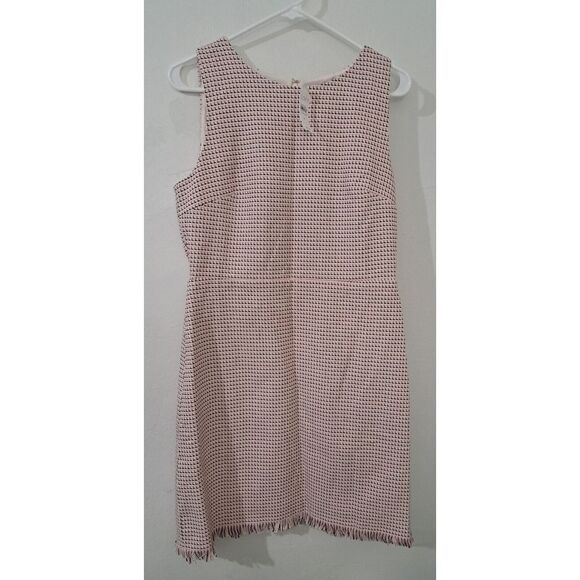 Ann Taylor Womens Size 8 Pink Black Sheath Dress Flare Fringe Hem $79.50 - Picture 2 of 9